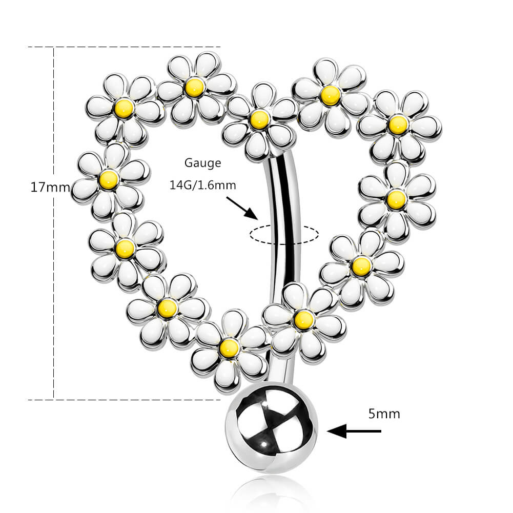 14g daisy belly button rings