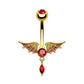 gold angel wing belly button rings