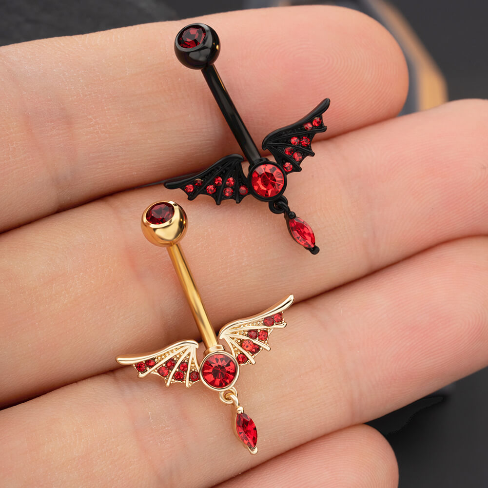 oufer angel wing belly button rings