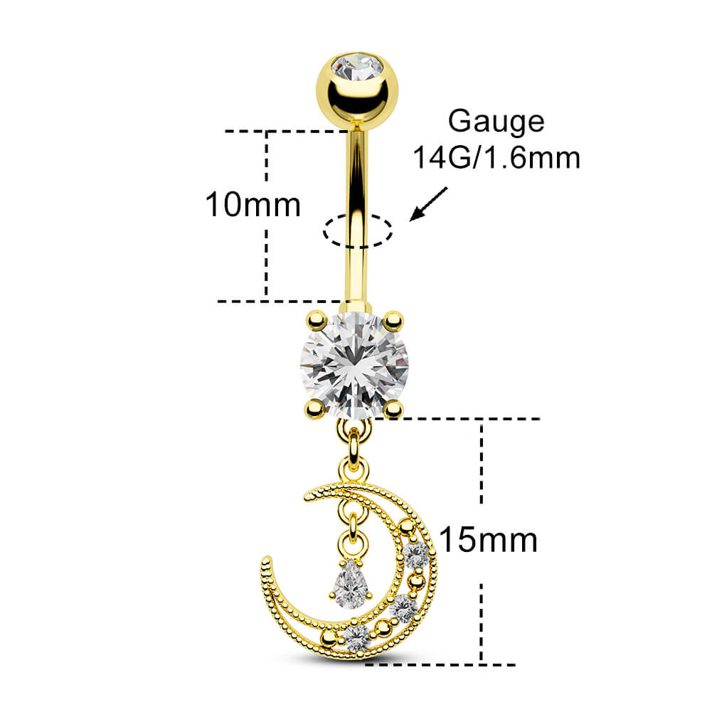 14g dangle belly button rings