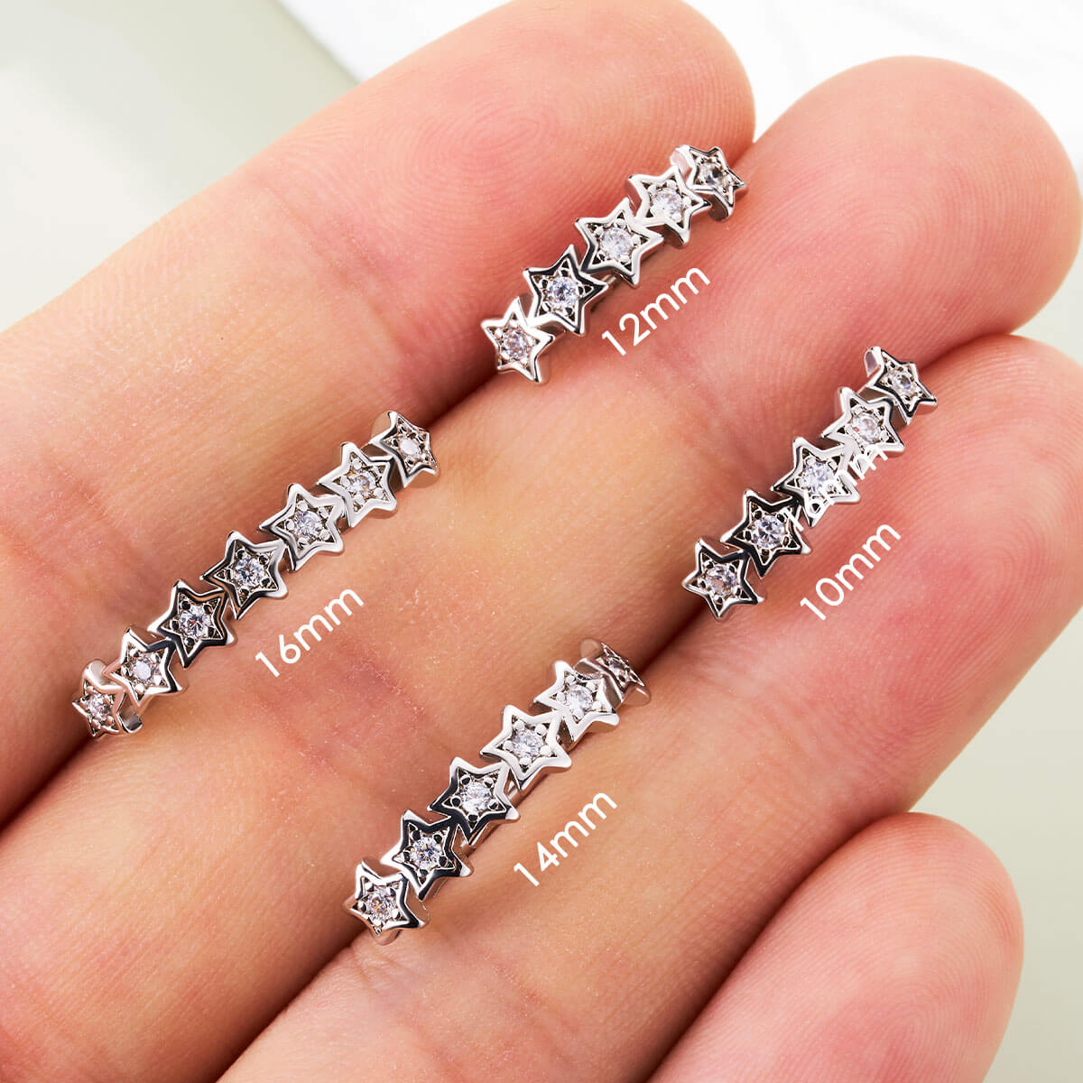 14mm star climber belly button ring