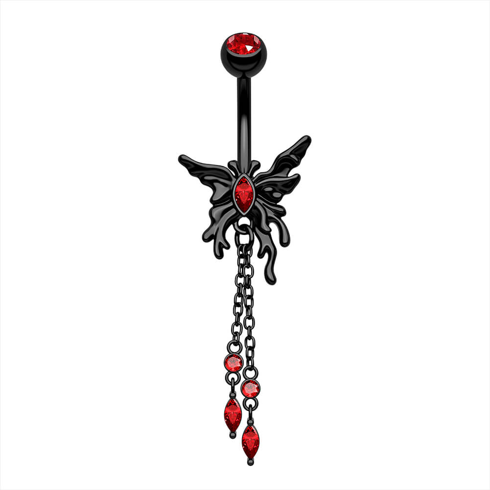 unique butterfly belly button ring