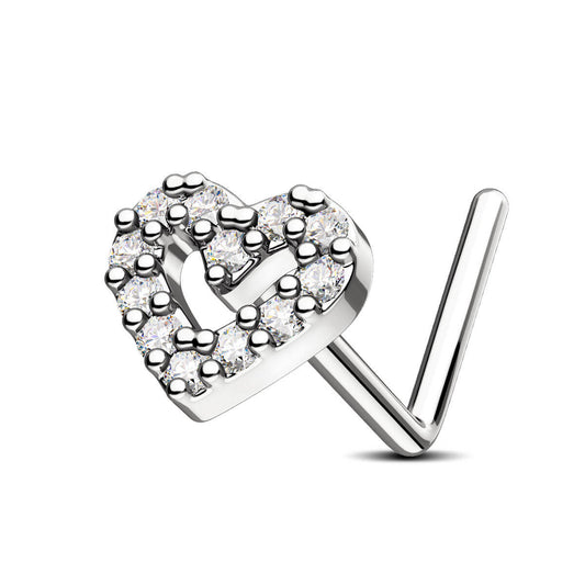 heart nose stud