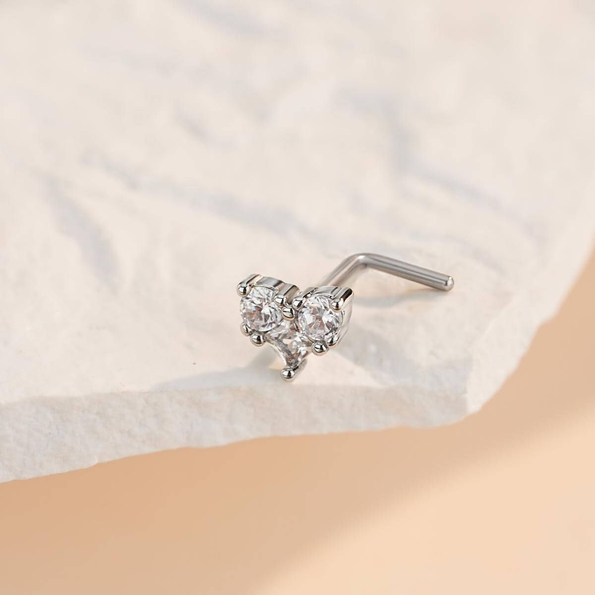 heart CZ nose studs
