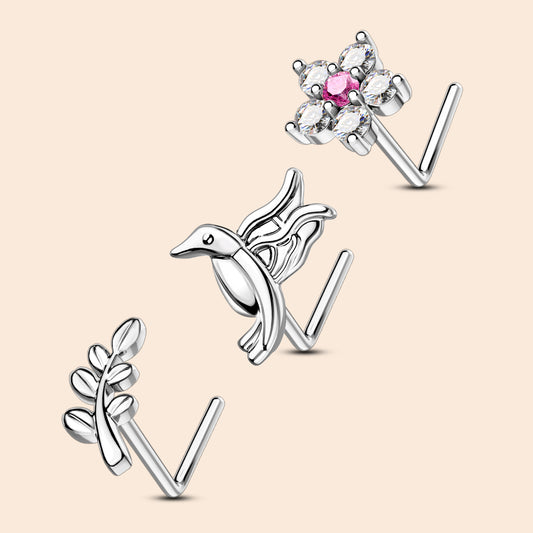 Flower/Bird/Leaves Nose Studs