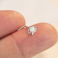 stainless steel opal nose stud