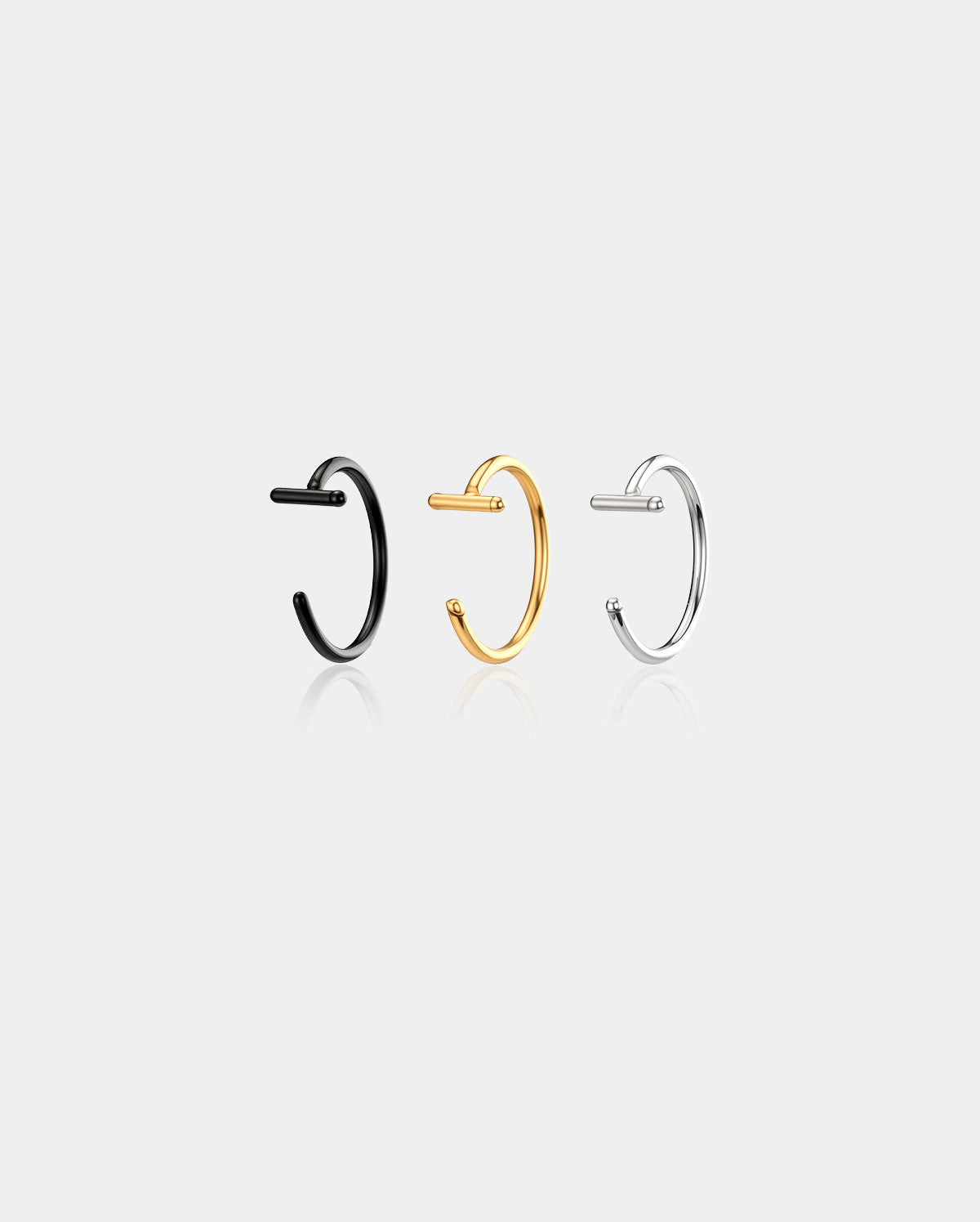 oufer Flat-Head C-Shape Nose Rings