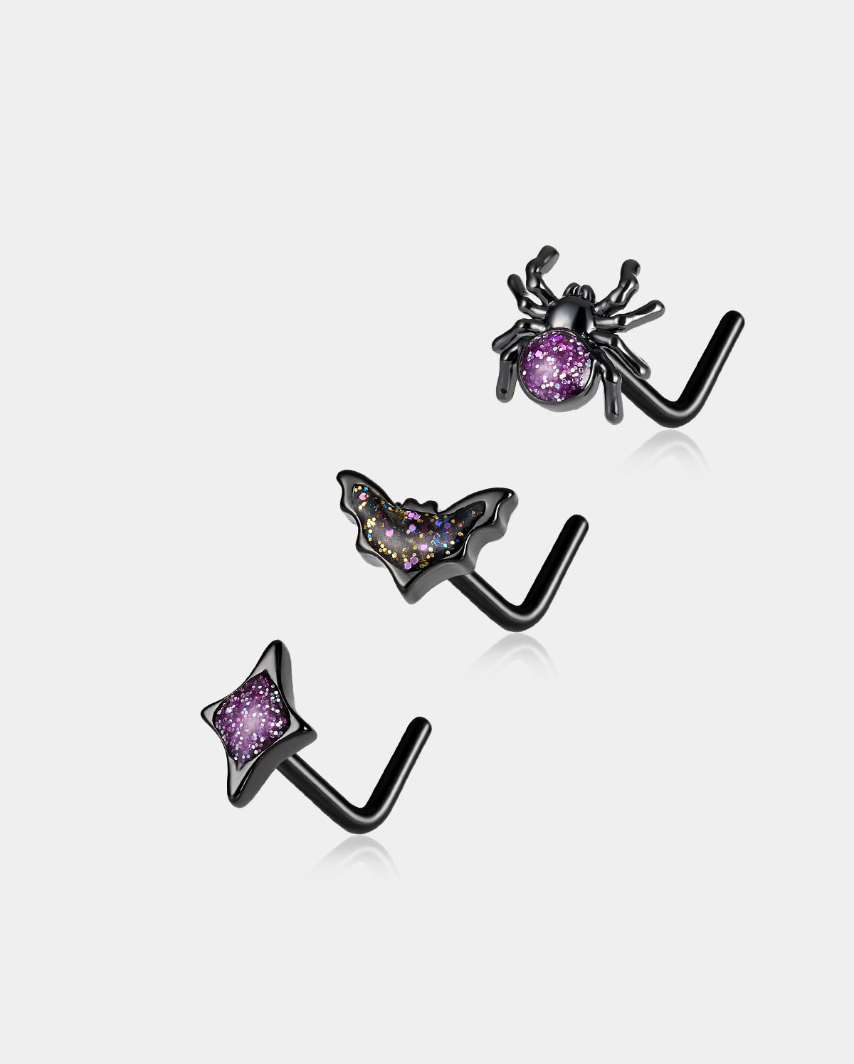 oufer halloween black nose stud