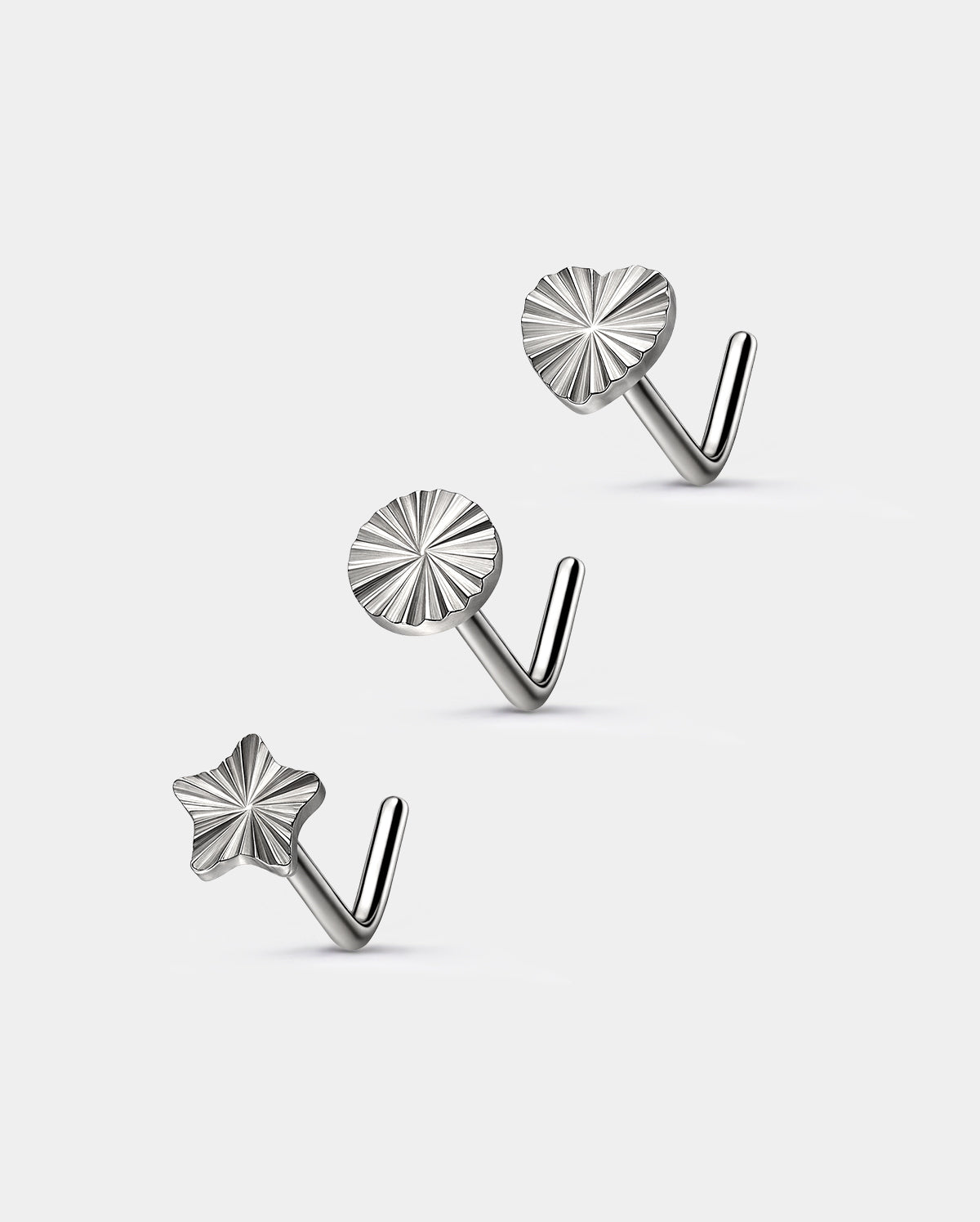 cut surface nose stud set