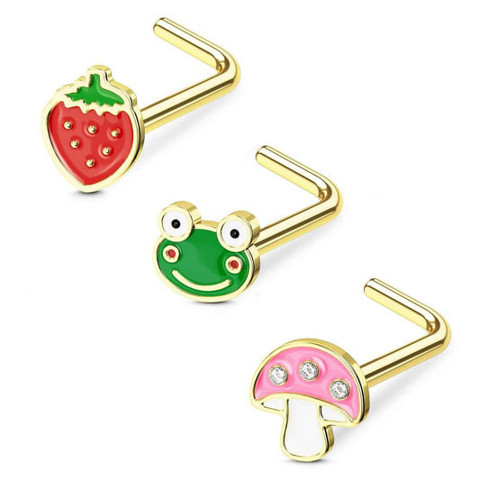 l shaped nose stud
