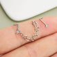 20G CZ Top Heart Shape Chain Nose Piercing Stud