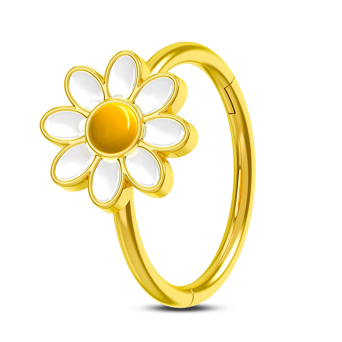 gold daisy nose ring