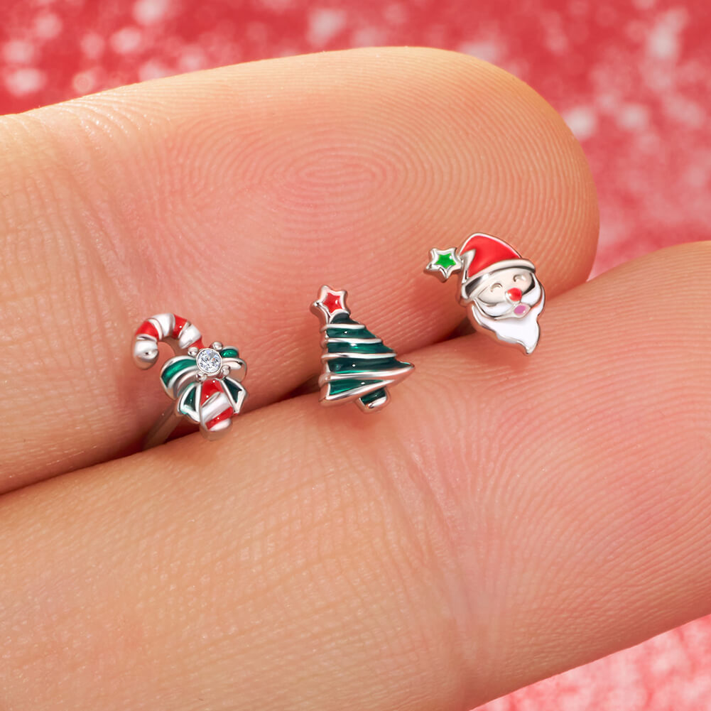 3pcs christmas nose rings