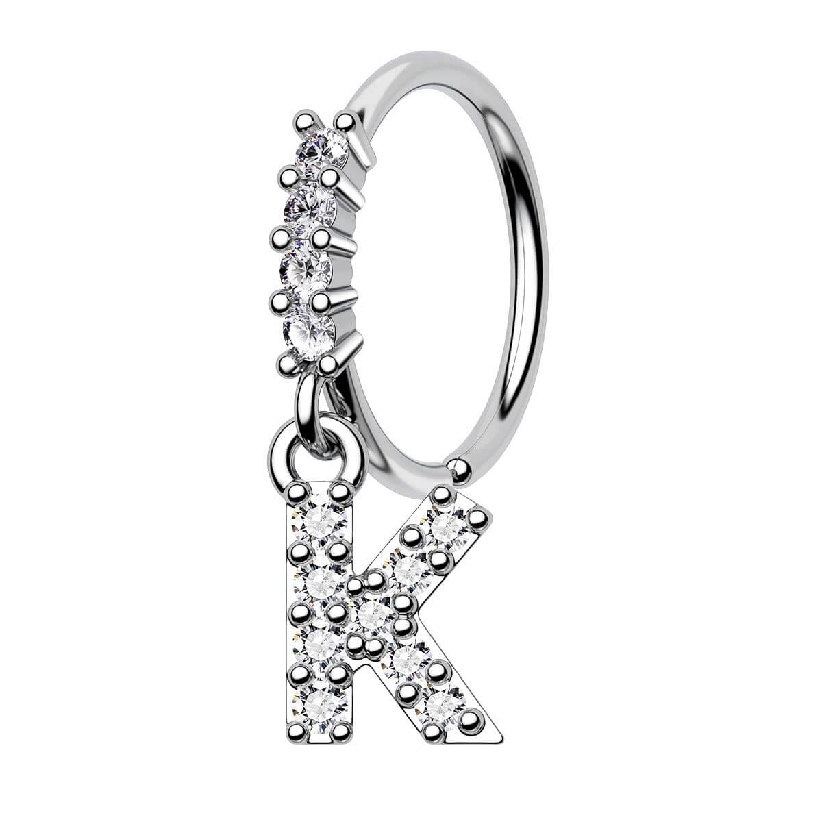 K letter nose ring 
