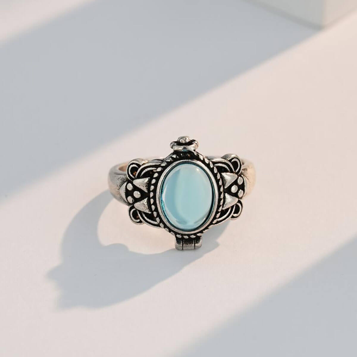 Blue CZ Vintage Adjustable Ring