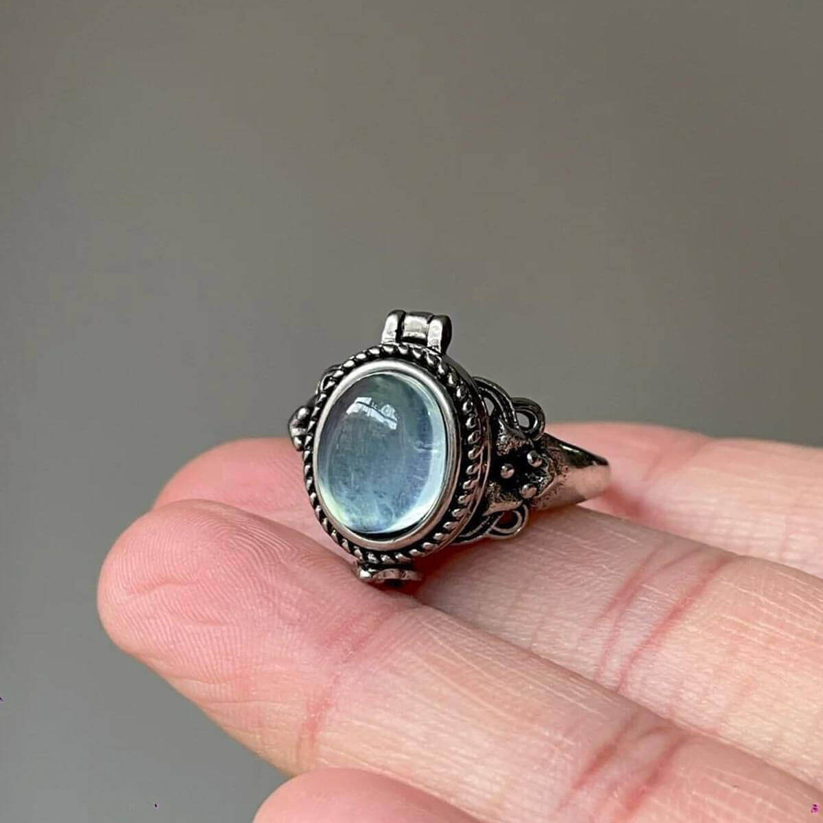 Blue CZ Vintage Adjustable Ring