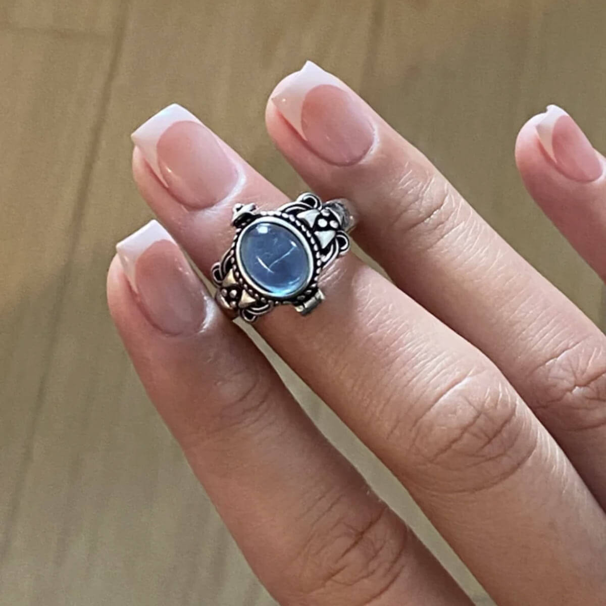 Blue CZ Vintage Adjustable Ring