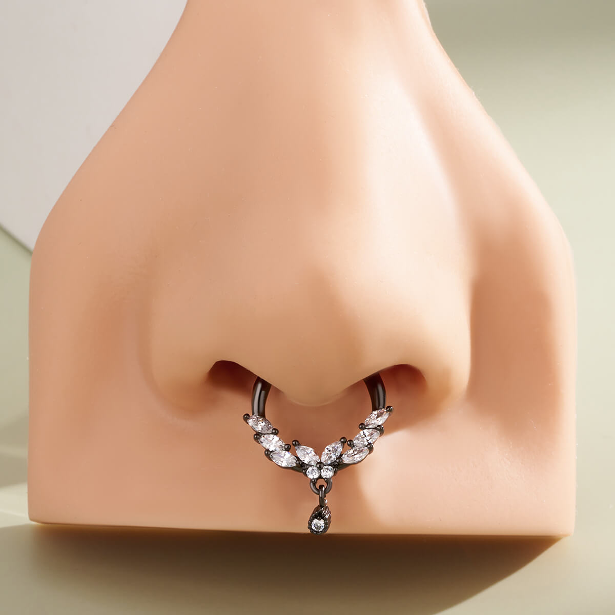 16G Butterfly CZ Dangle Septum Ring Helix Earrings