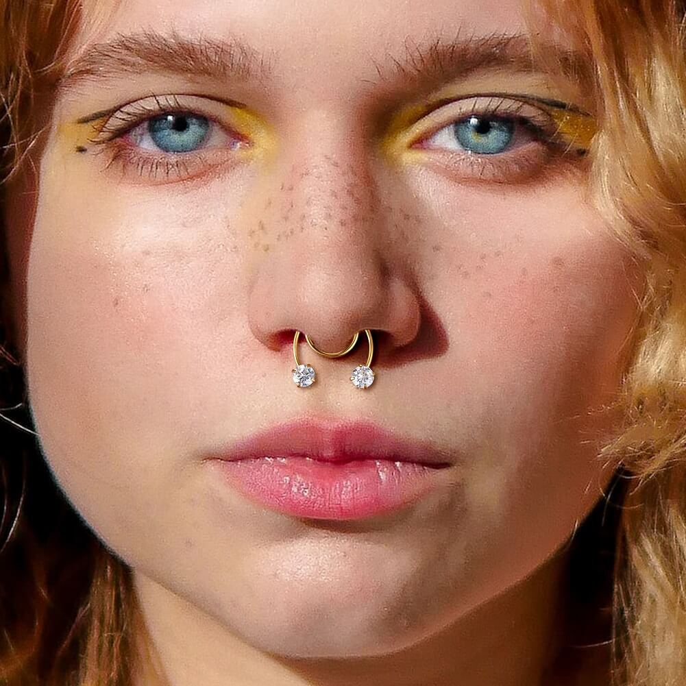 Buy Rose Gold Bee Faux Septum Ring Clip on Nose Ring Fake Piercing Jewelry  Honey Bee Nose Ring Online in India - Etsy