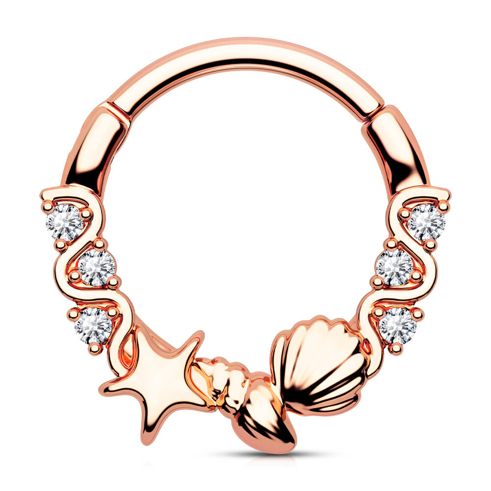 rose gold Starfish septum ring 