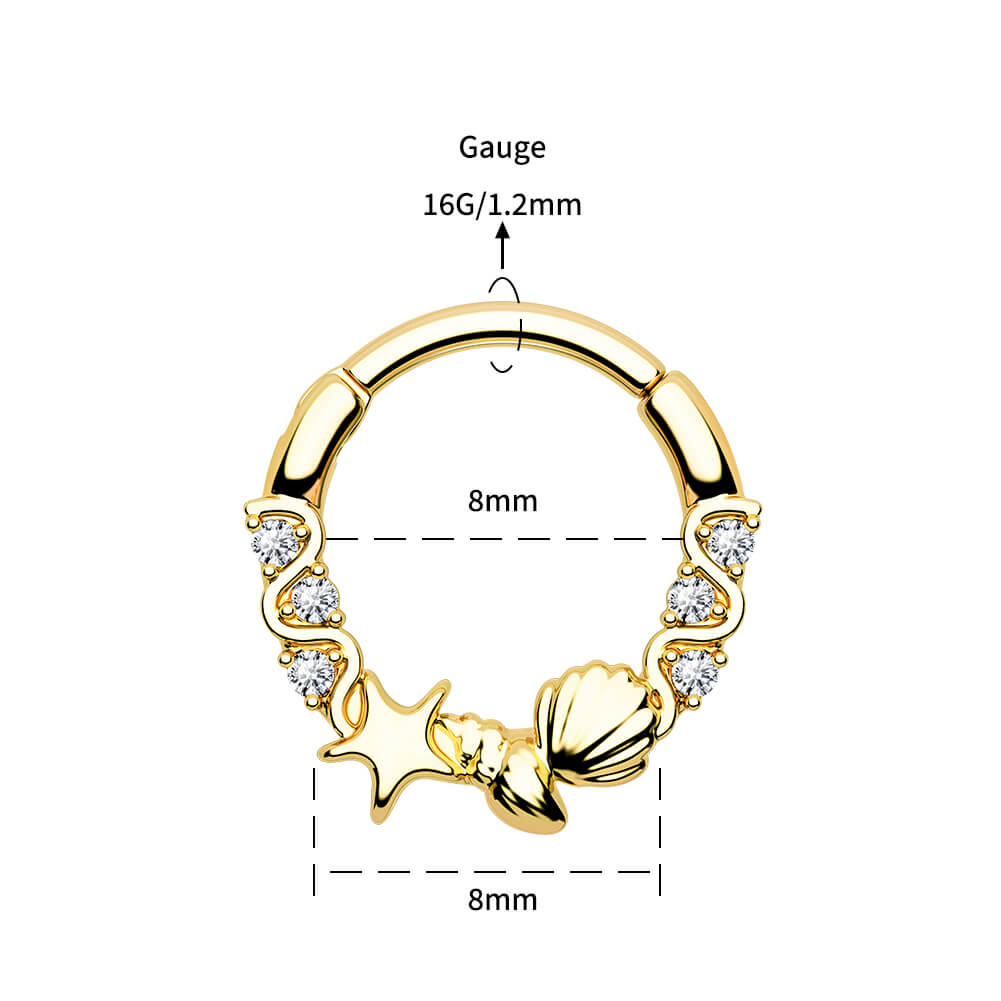 8mm Starfish septum ring 