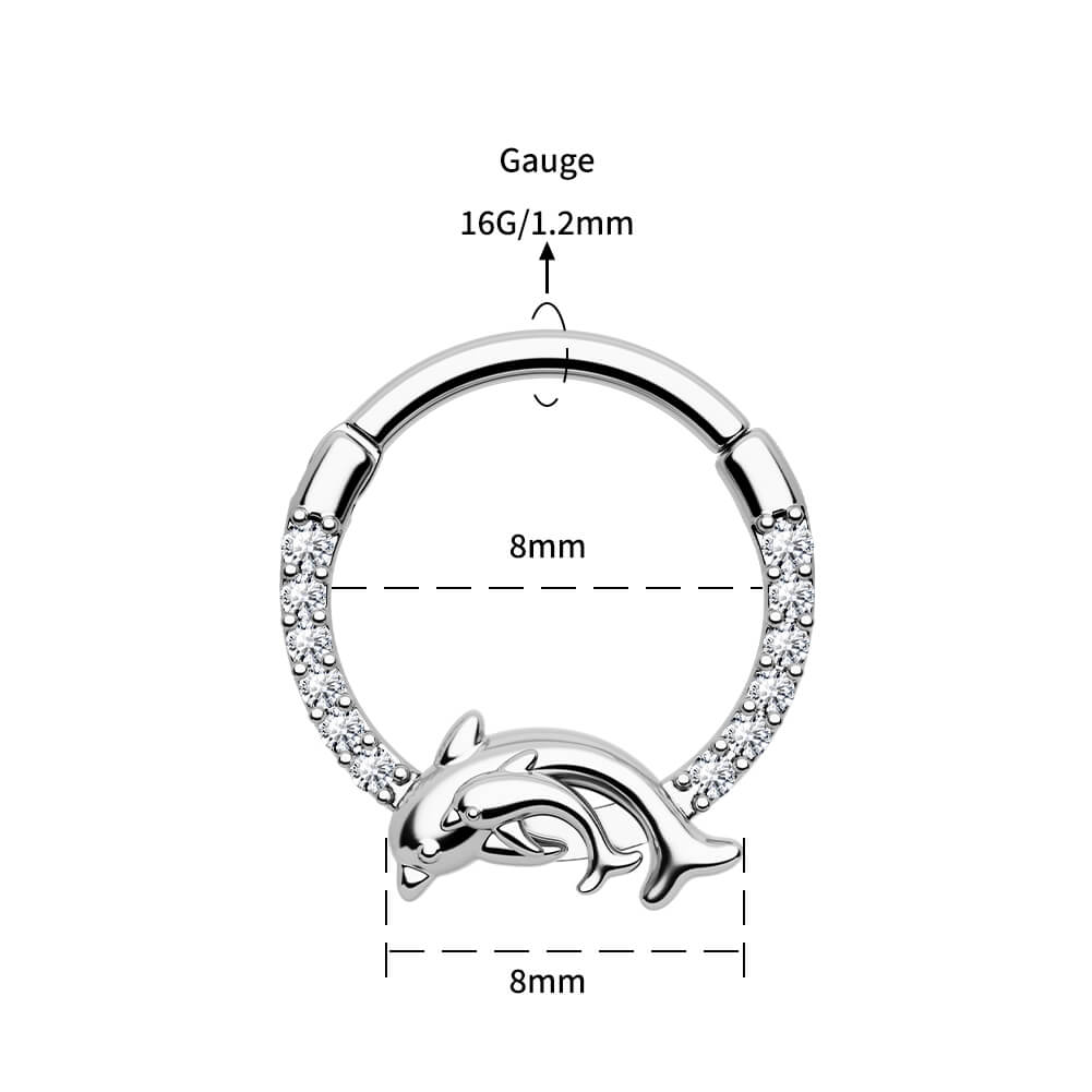 8mm dolphin septum ring 