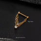 gold double chain septum ring