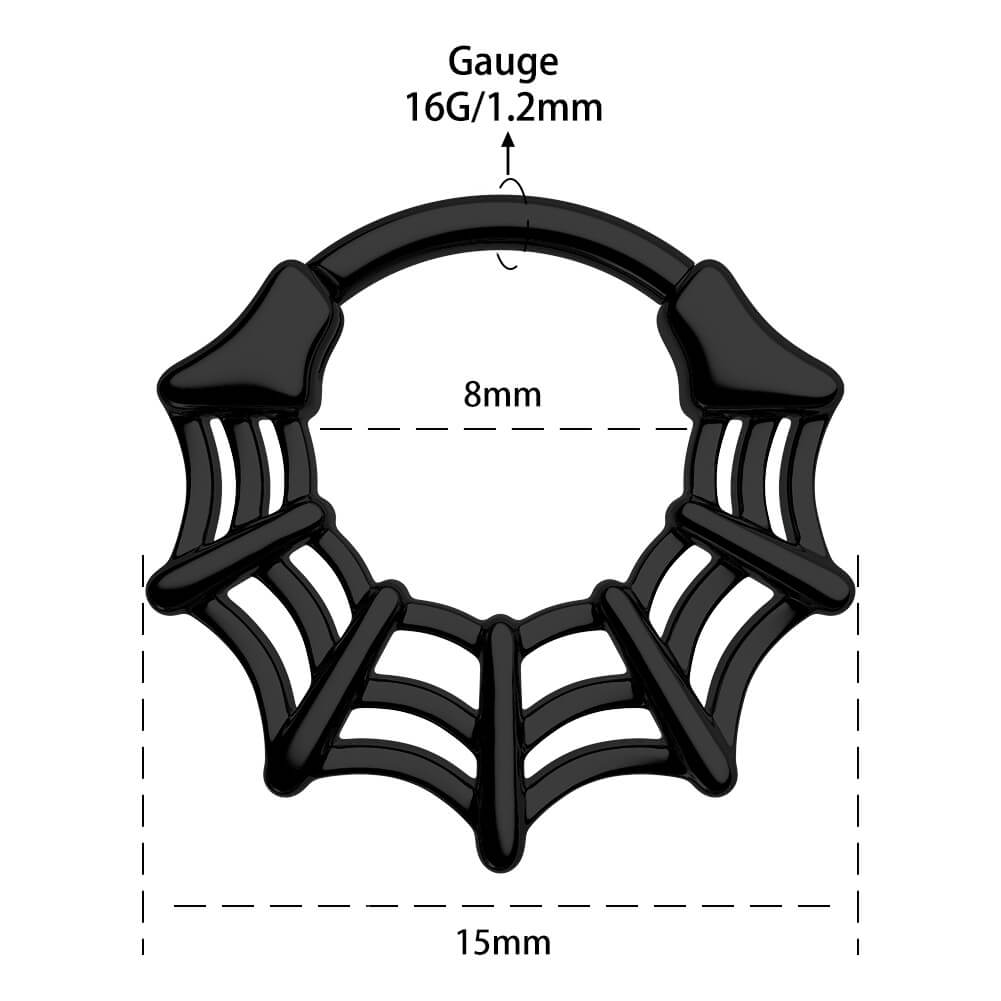 8mm spider web septum ring