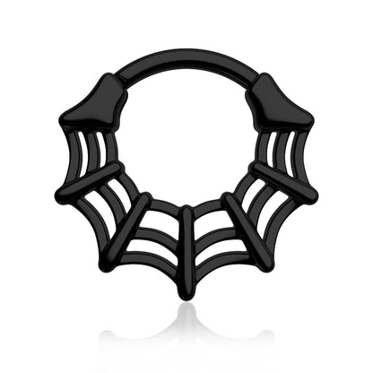 black spider web septum ring