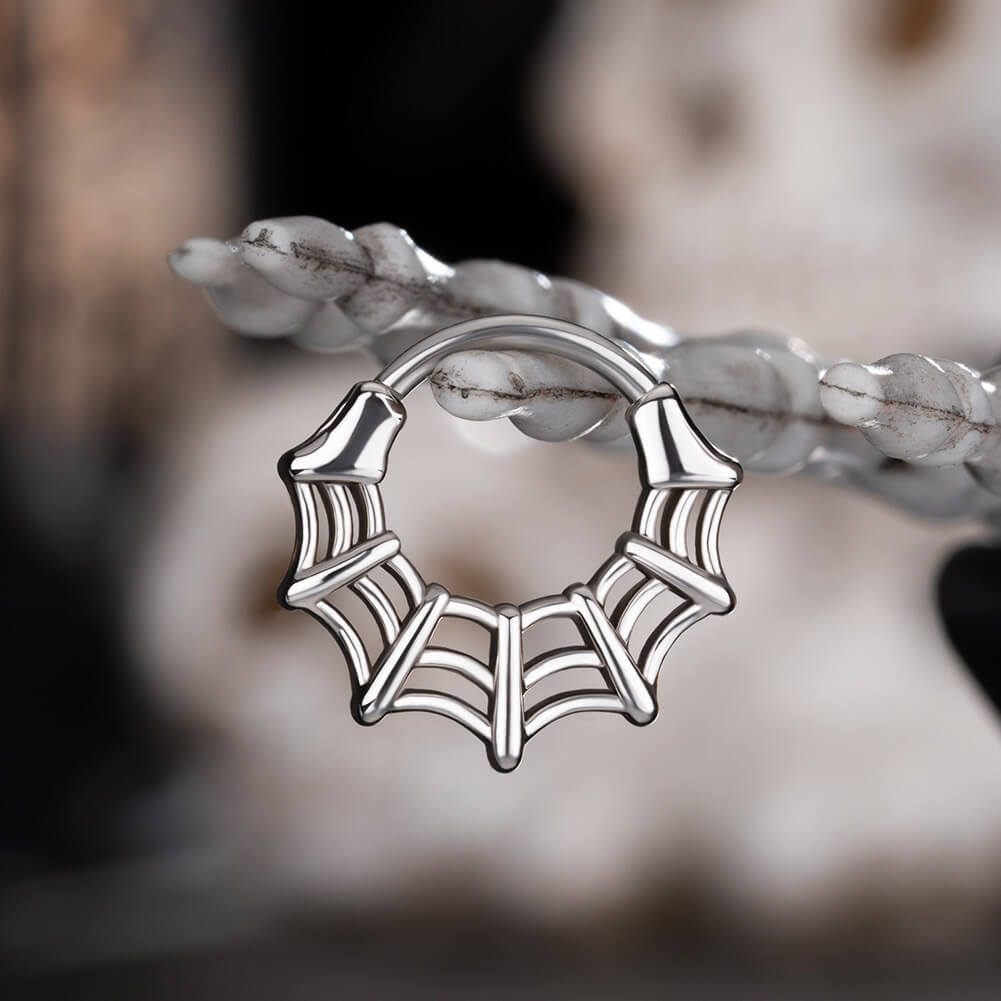 oufer halloween spider web septum ring