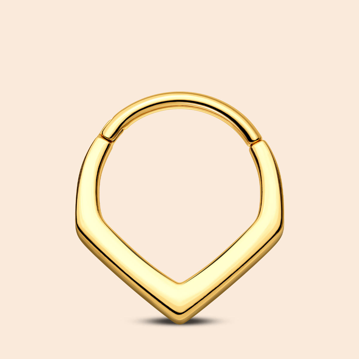 golden v shaped septum ring