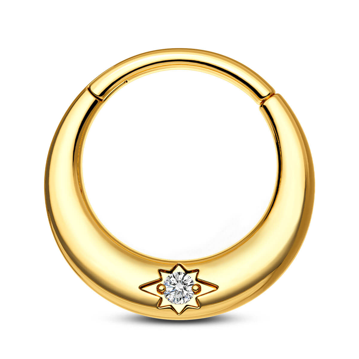 golden cz septum ring 