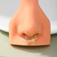 Anneau de septum en zircone cubique avec cœur transparent et serpent perché