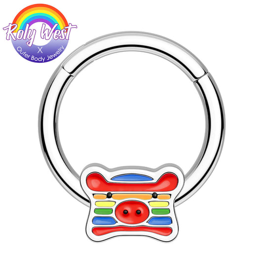 oufer rainbow pig septum ring 