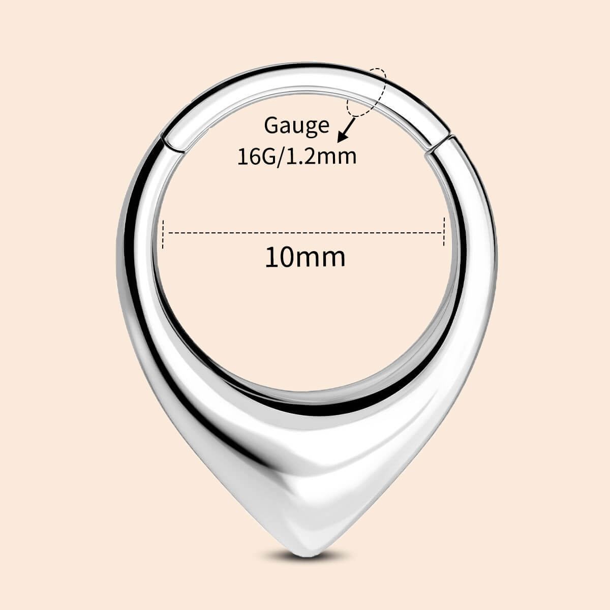 10mm thick septum ring