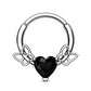 black heart and butterfly septum ring 