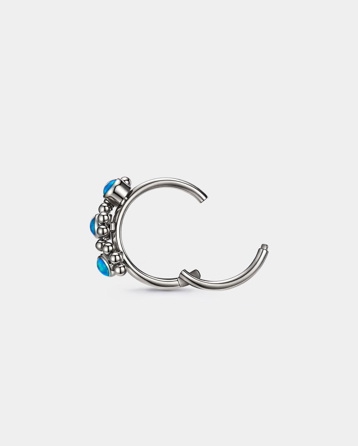 hinged segment opal nose hoop