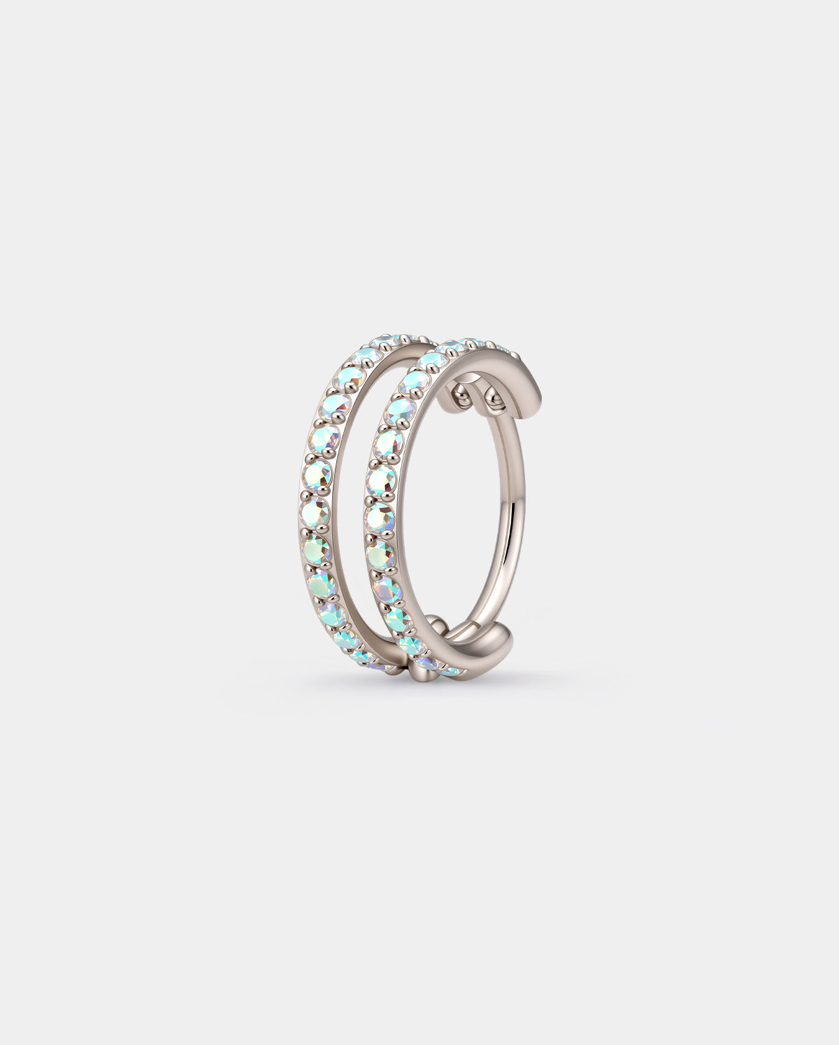 20G Double Row AB CZ Segment Nose Hoop