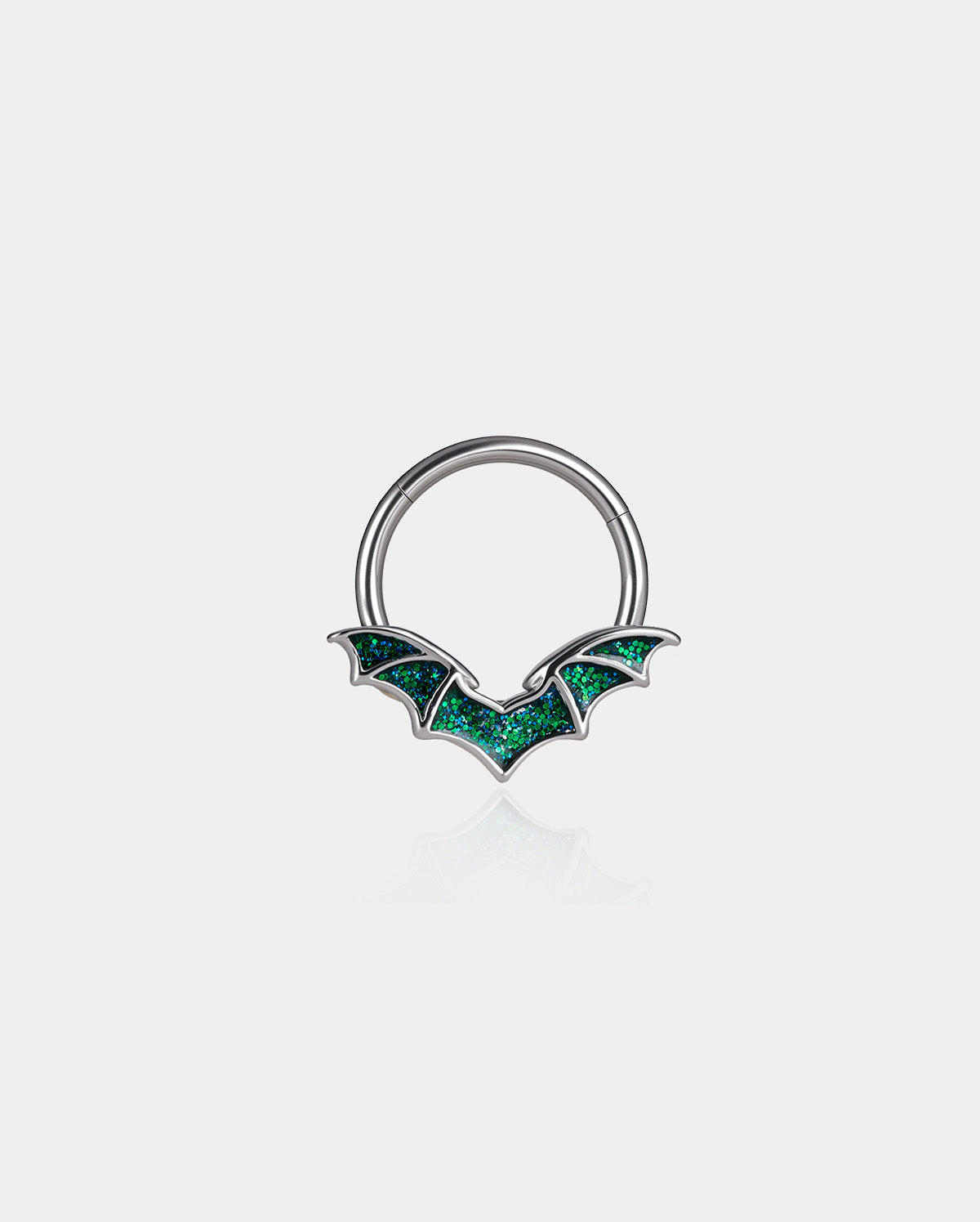 oufer green bat wing septum ring 