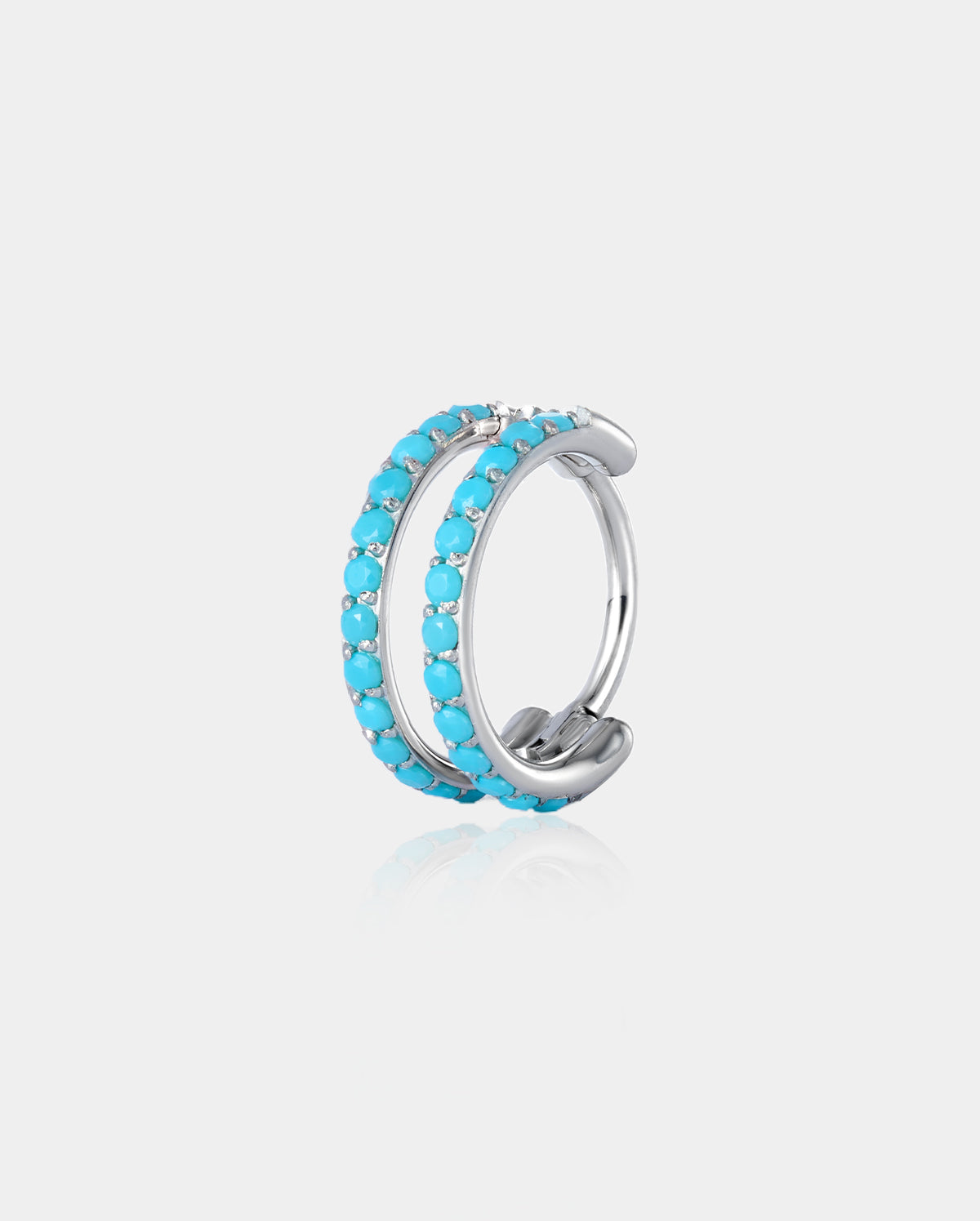 oufer turquoise double hoop nose ring 