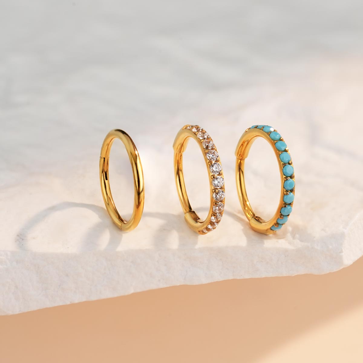 gold Nose Ring Set