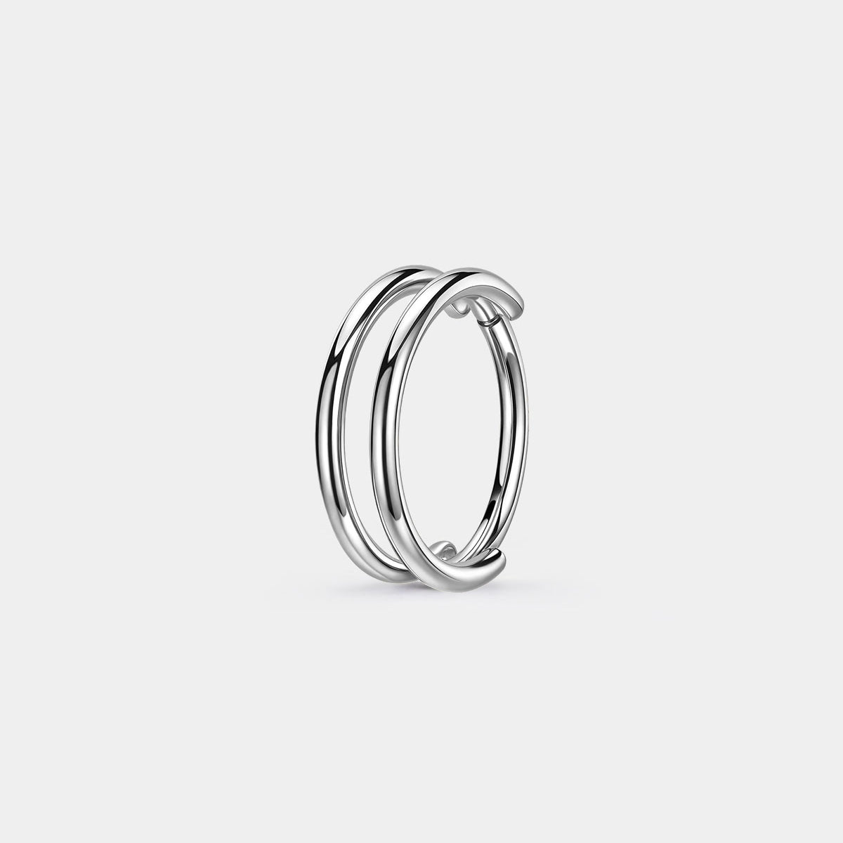 Anneau De Nez Double Cercle Argent Sterling 925 - 20G (0.8mm), Diamètre 8mm, Pour Femmes Et Hommes