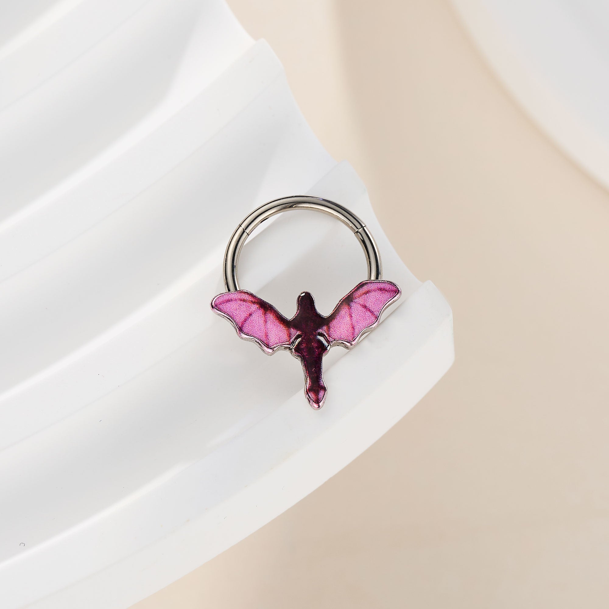 Pink Pterodactyl Hinged Segment Septum Ring