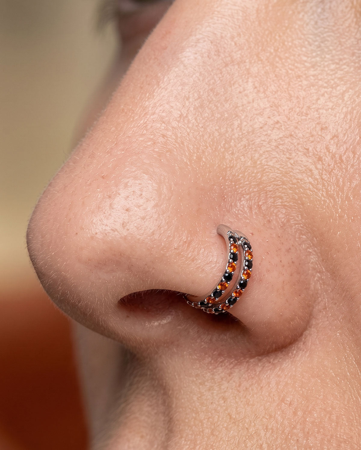 halloween double nose hoop