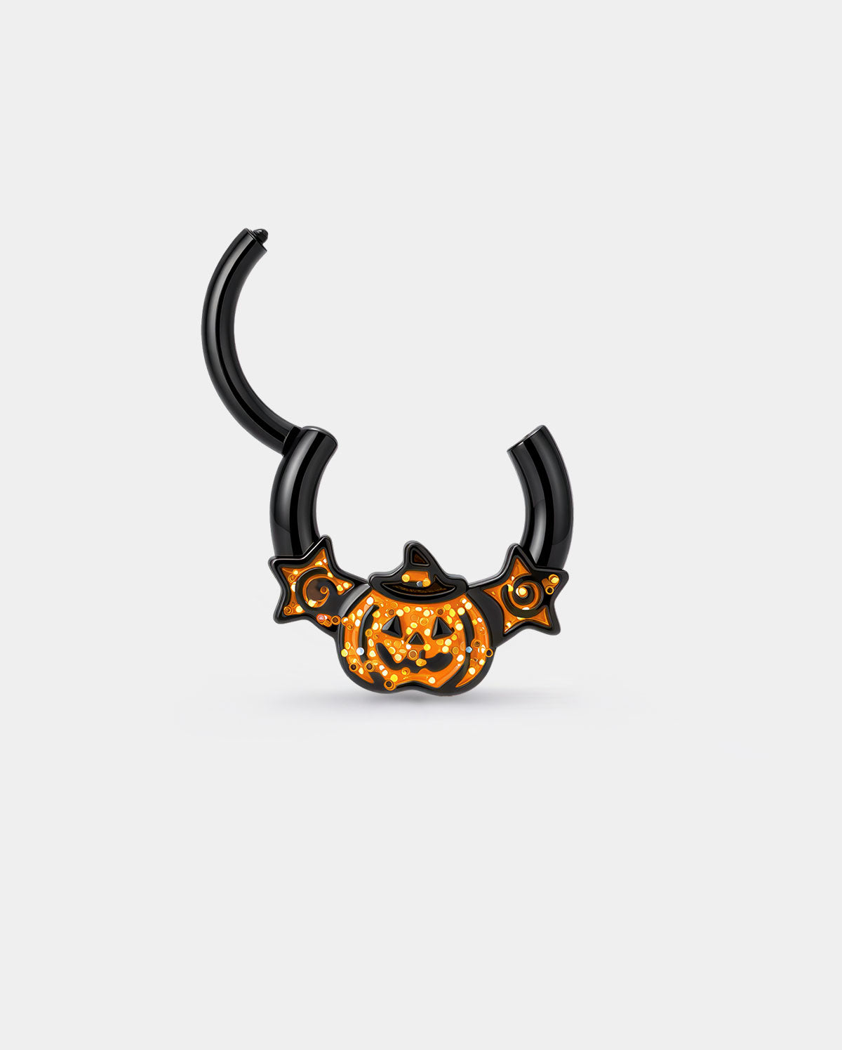 Pumpkin Glitter Star Septum Ring