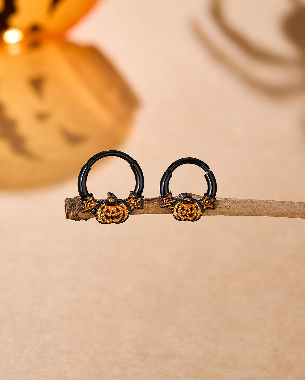 Pumpkin Glitter Star Septum Ring
