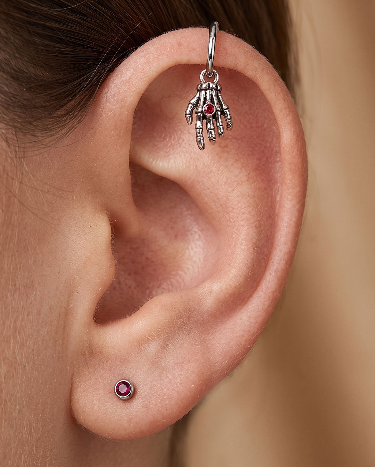 Skeleton Hand rook earring