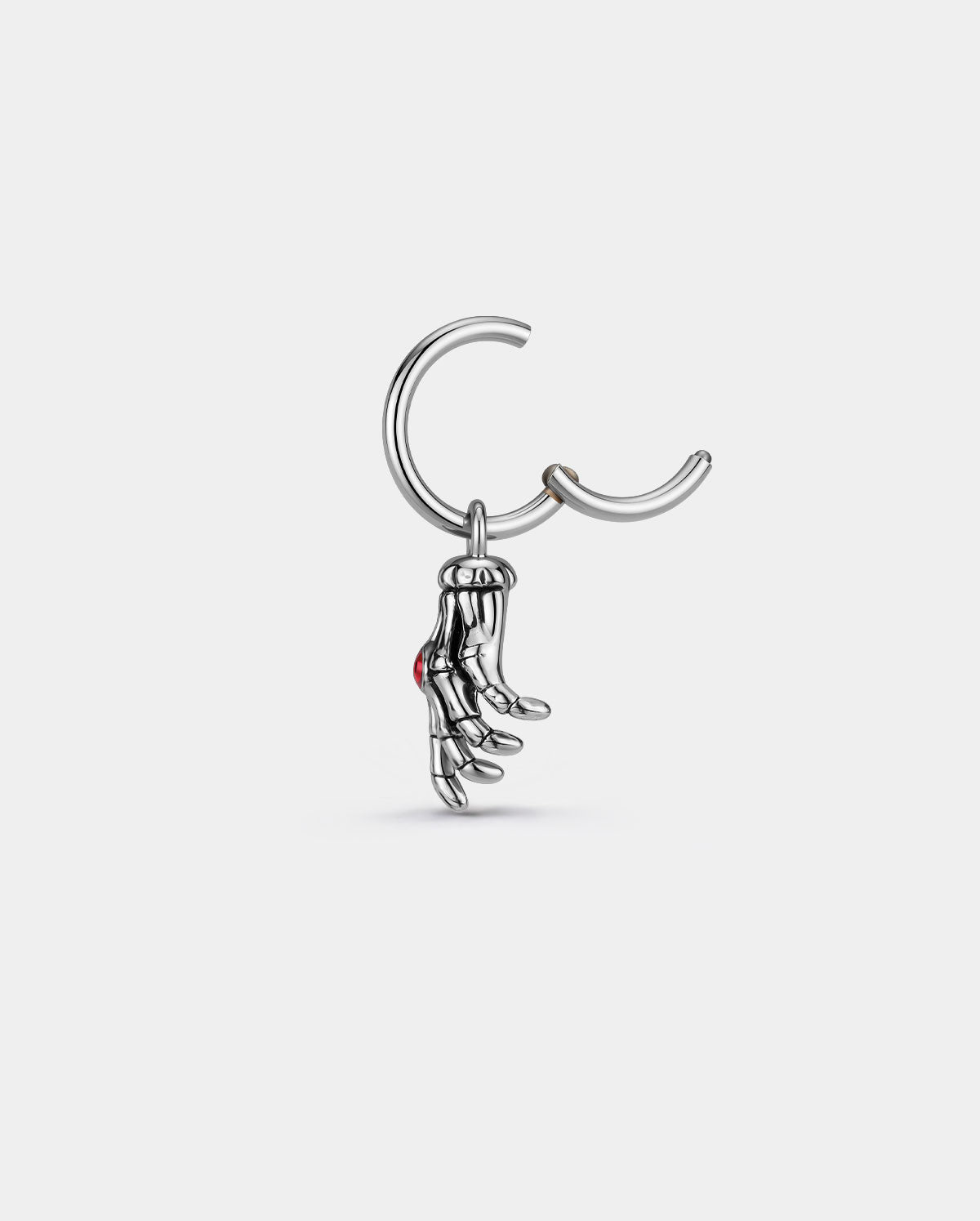 Skeleton Hand Red CZ Segment Cartilage Earring