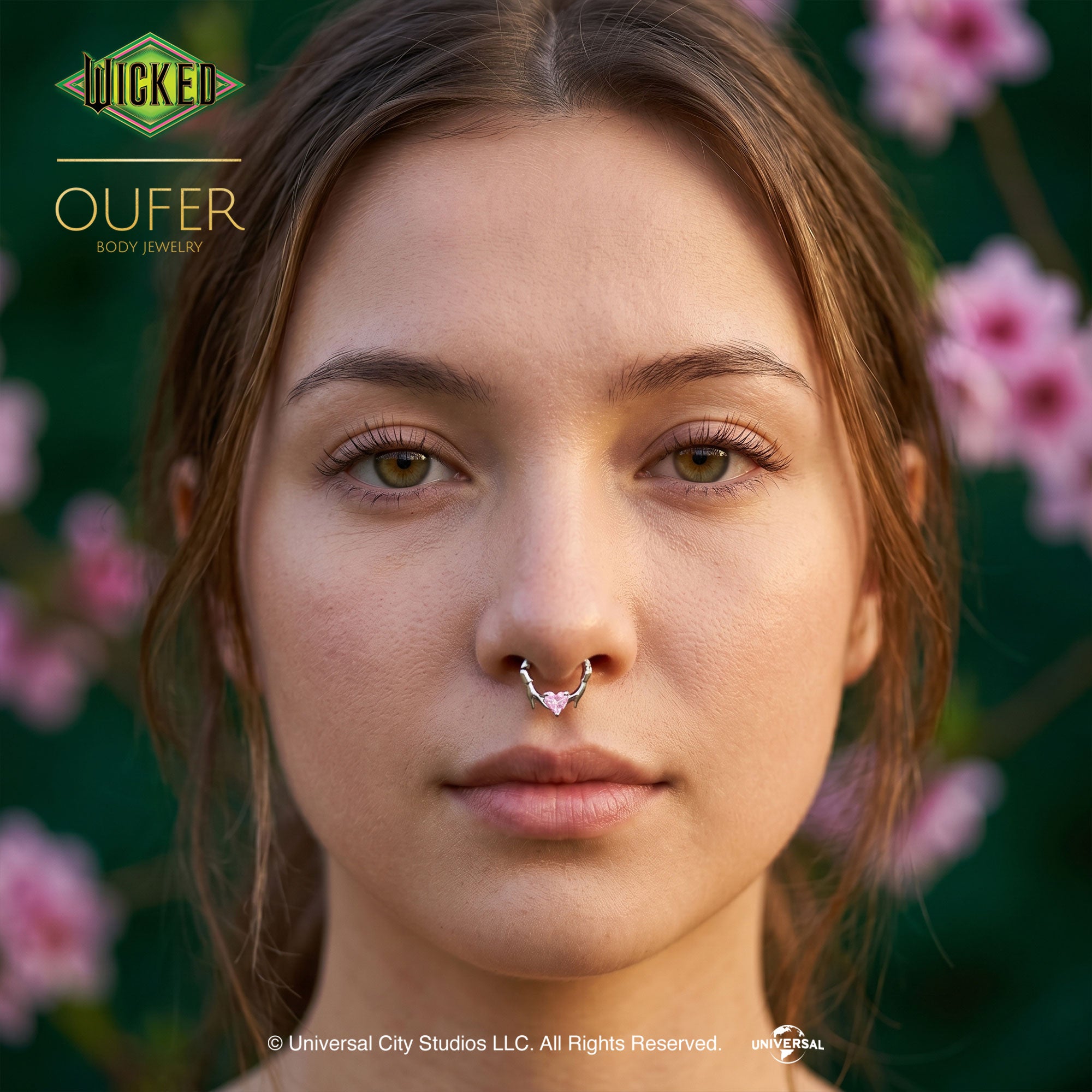 OUFER × WICKED Hand-Linked Heart Septum Ring