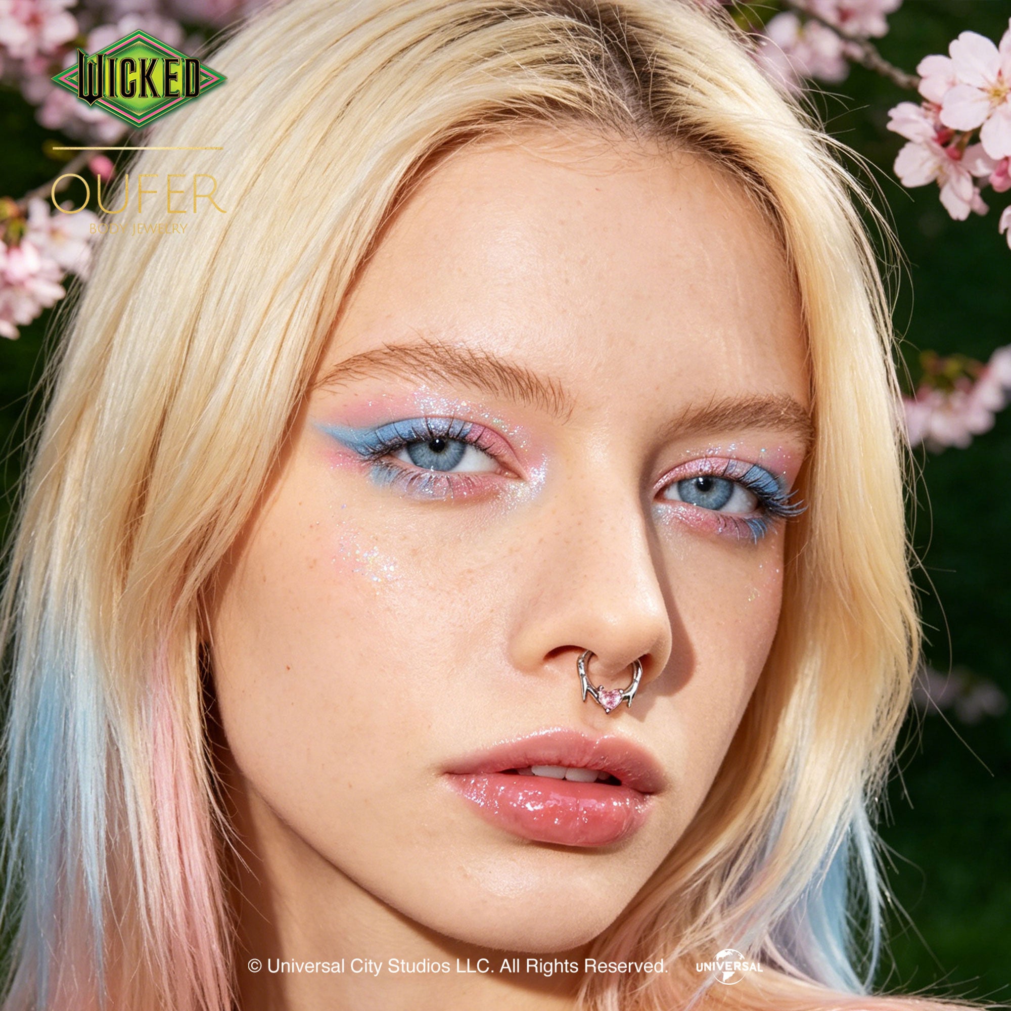 OUFER × WICKED Hand-Linked Heart Septum Ring